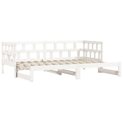 Daybed with Trundle White 80x200 cm Solid Wood Pine