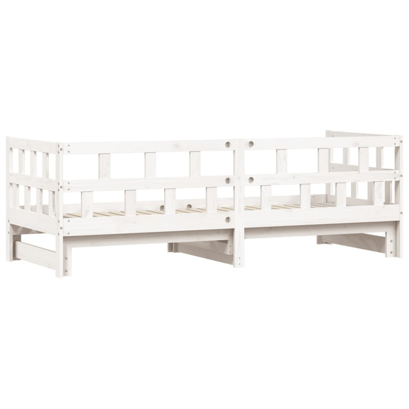 Daybed with Trundle White 80x200 cm Solid Wood Pine