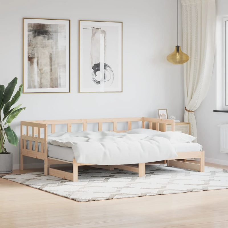 Daybed with Trundle 90x190 cm Solid Wood Pine