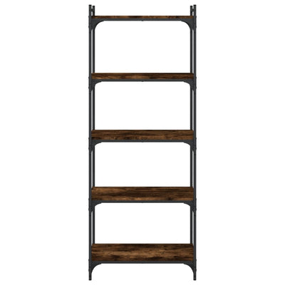 Bookcase 5-Tier Smoked Oak 60x30x154 cm Engineered Wood