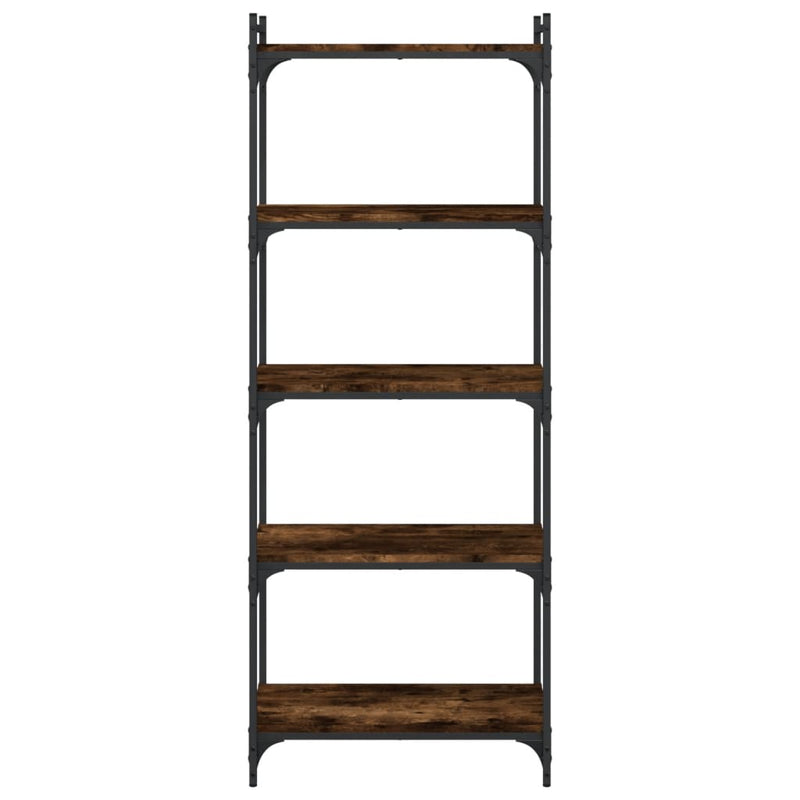 Bookcase 5-Tier Smoked Oak 60x30x154 cm Engineered Wood