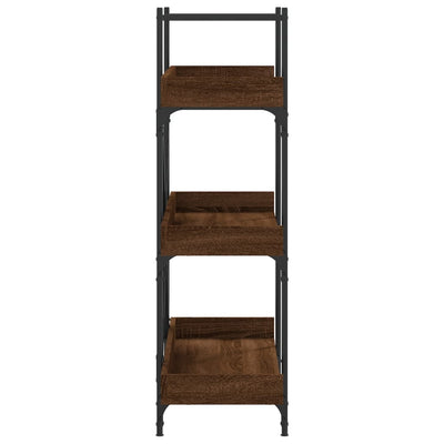 Bookcase 3-Tier Brown Oak 100x33x108.5 cm Engineered Wood