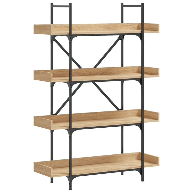 Bookcase 4-Tier Sonoma Oak 100x33x145.5 cm Engineered Wood