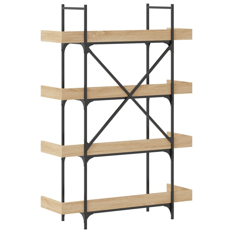 Bookcase 4-Tier Sonoma Oak 100x33x145.5 cm Engineered Wood