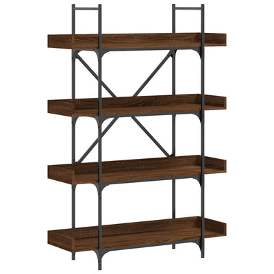 Bookcase 4-Tier Brown Oak 100x33x145.5 cm Engineered Wood