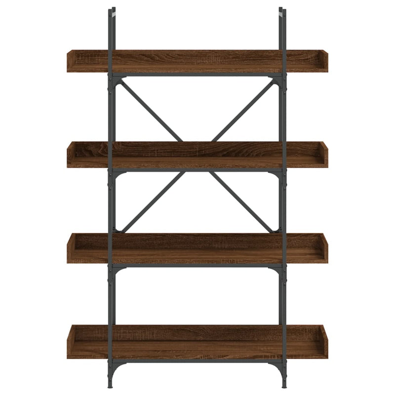 Bookcase 4-Tier Brown Oak 100x33x145.5 cm Engineered Wood