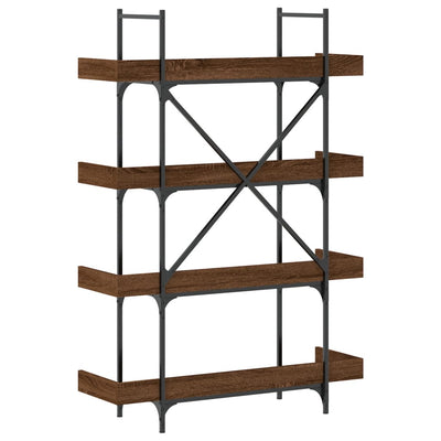 Bookcase 4-Tier Brown Oak 100x33x145.5 cm Engineered Wood