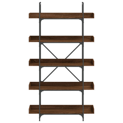 Bookcase 5-Tier Brown Oak 100x33x180.5 cm Engineered Wood