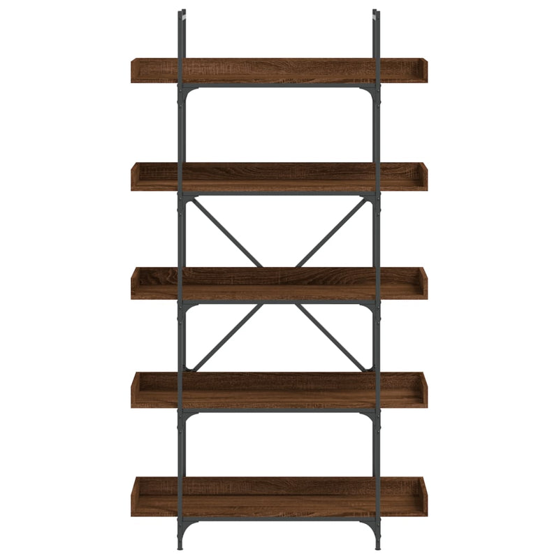 Bookcase 5-Tier Brown Oak 100x33x180.5 cm Engineered Wood