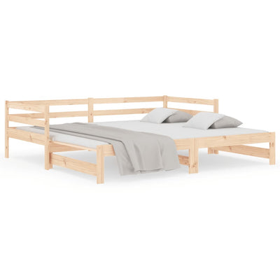 Day Bed with Trundle 90x200 cm Solid Wood Pine