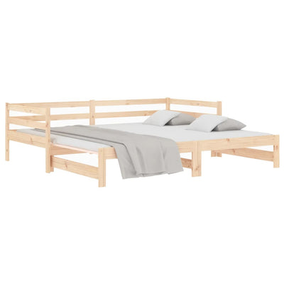 Day Bed with Trundle 90x200 cm Solid Wood Pine