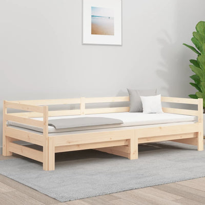 Day Bed with Trundle 90x200 cm Solid Wood Pine