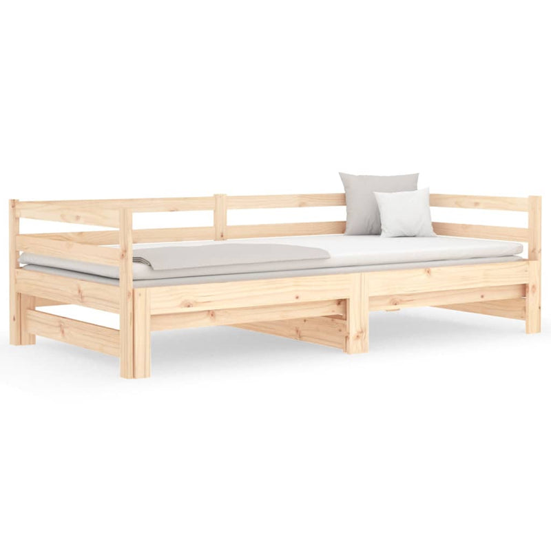 Day Bed with Trundle 90x200 cm Solid Wood Pine