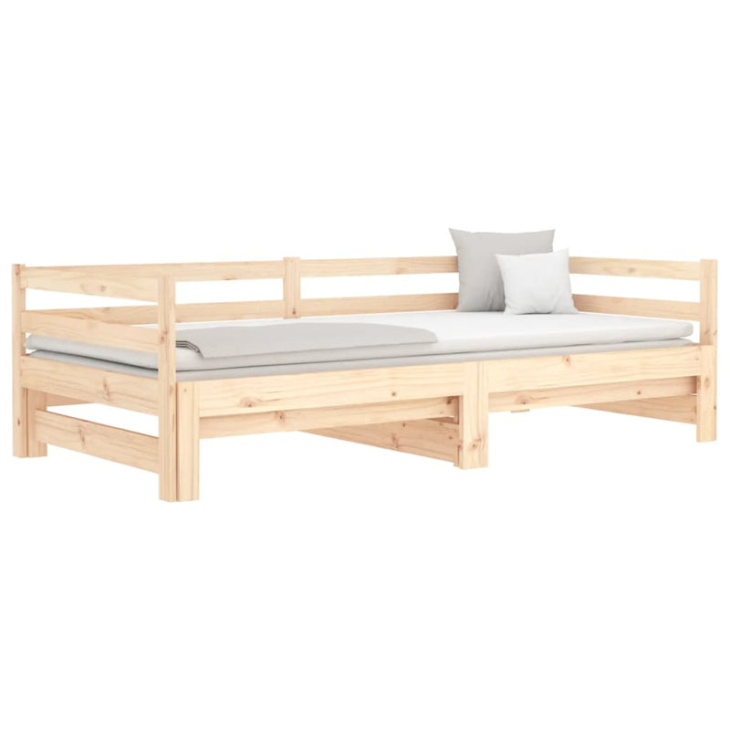 Day Bed with Trundle 90x200 cm Solid Wood Pine