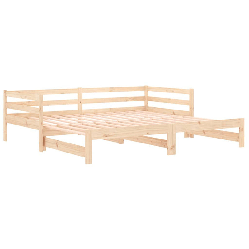 Day Bed with Trundle 90x200 cm Solid Wood Pine