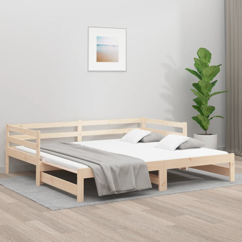 Day Bed with Trundle 90x200 cm Solid Wood Pine