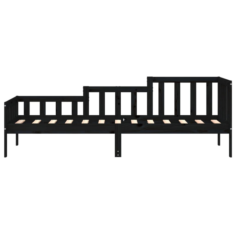 Day Bed Black 80x200 cm Solid Wood Pine