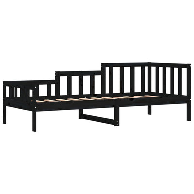 Day Bed Black 80x200 cm Solid Wood Pine