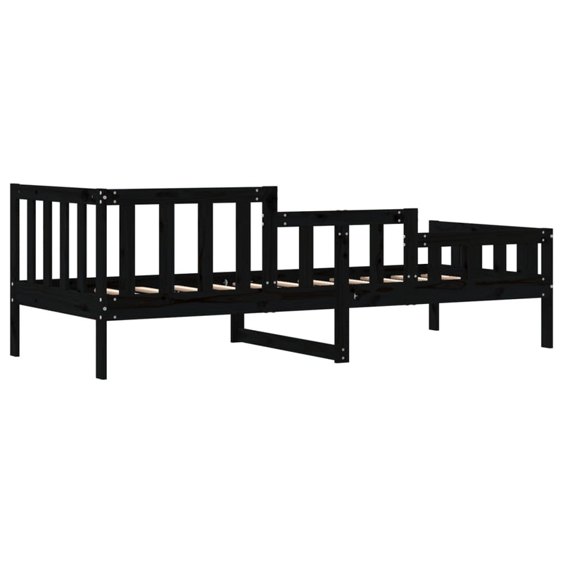 Day Bed Black 80x200 cm Solid Wood Pine