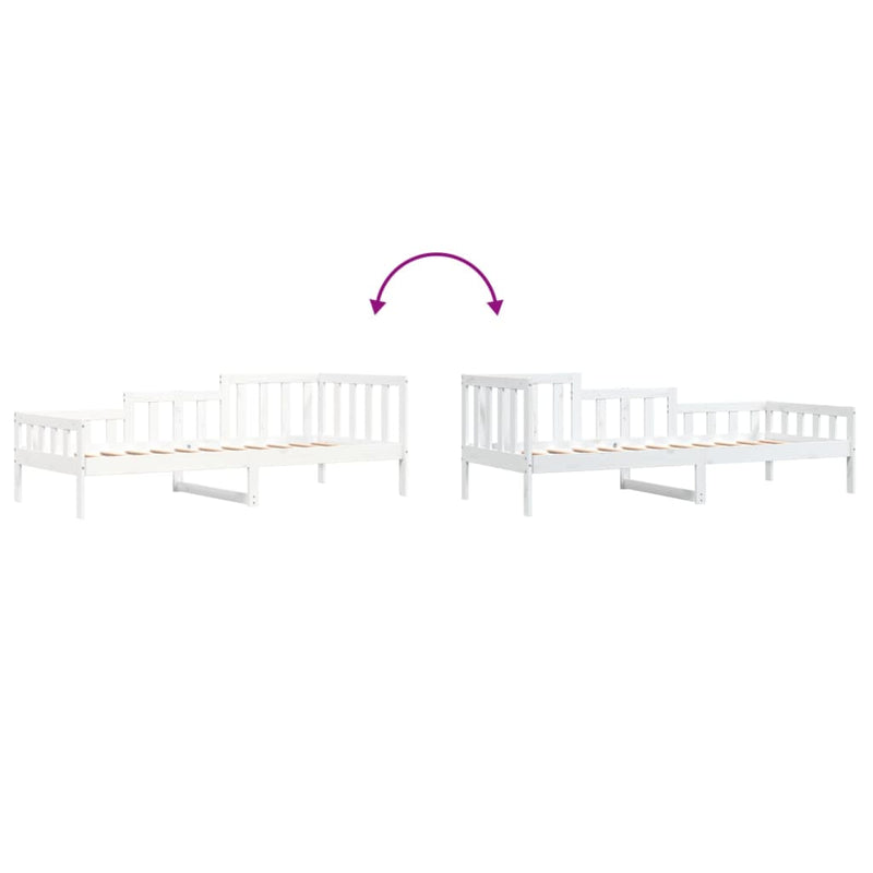 Day Bed White 90x200 cm Solid Wood Pine