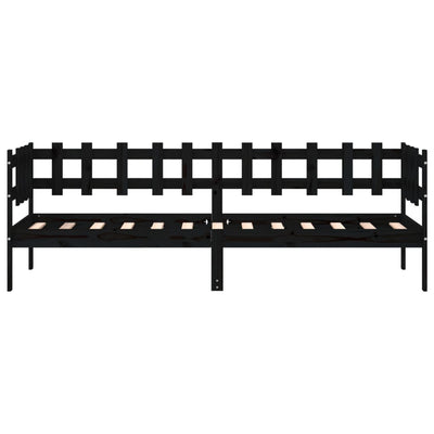 Day Bed Black 80x200 cm Solid Wood Pine