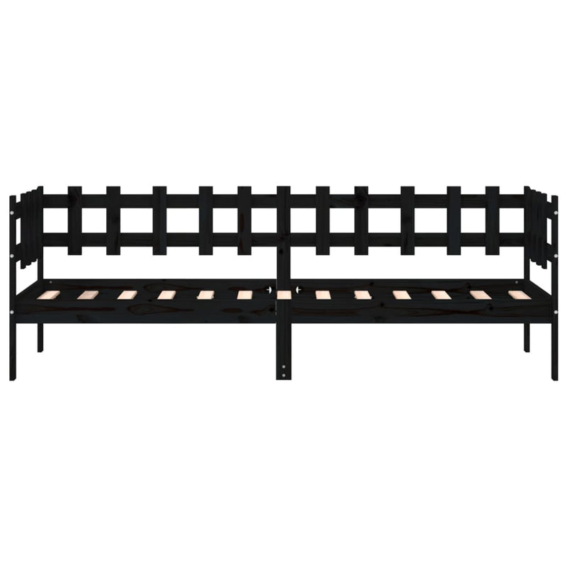 Day Bed Black 80x200 cm Solid Wood Pine