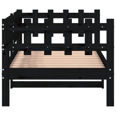 Day Bed Black 80x200 cm Solid Wood Pine