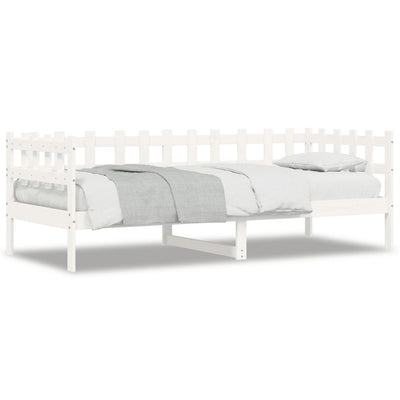 Day Bed White 90x200 cm Solid Wood Pine