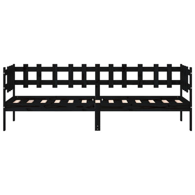 Day Bed Black 90x200 cm Solid Wood Pine