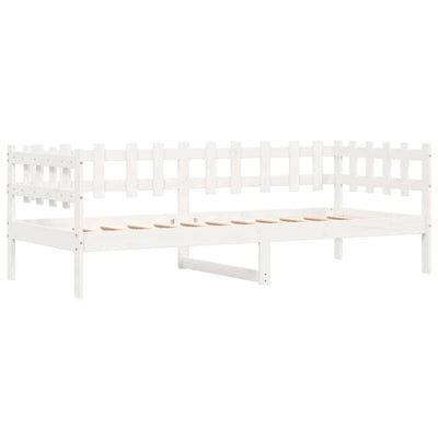 Day Bed White 90x190 cm Solid Wood Pine