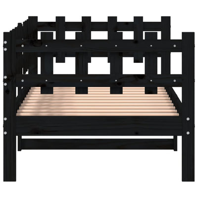 Day Bed Black 90x190 cm Solid Wood Pine