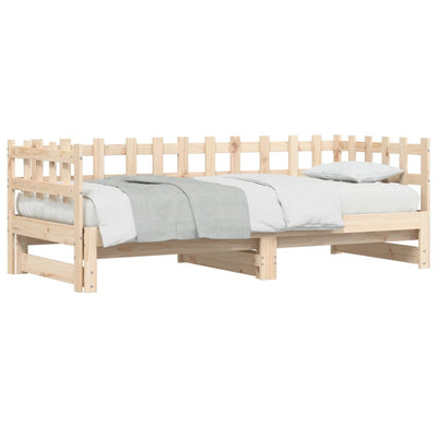 Pull-out Day Bed 2x(80x200) cm Solid Wood Pine