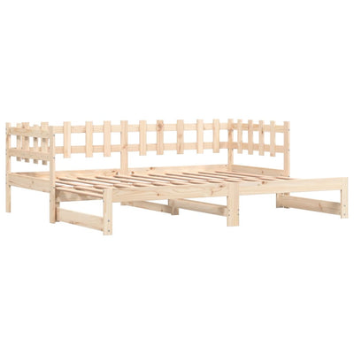 Pull-out Day Bed 2x(80x200) cm Solid Wood Pine