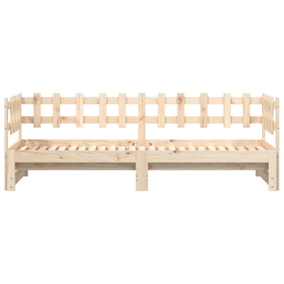 Pull-out Day Bed 2x(80x200) cm Solid Wood Pine