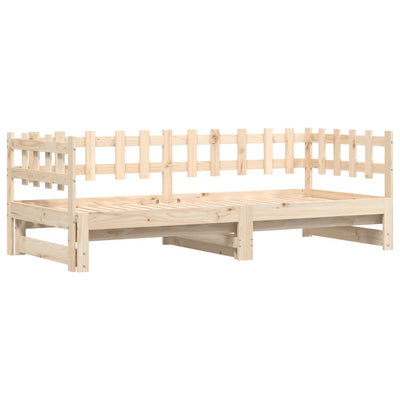 Pull-out Day Bed 2x(80x200) cm Solid Wood Pine