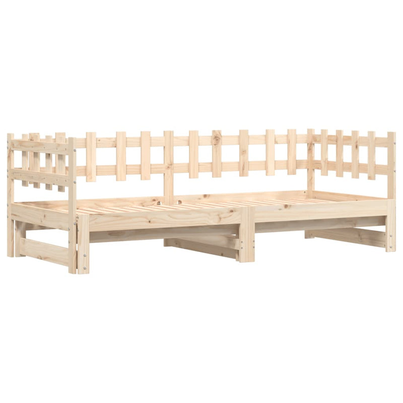 Pull-out Day Bed 2x(80x200) cm Solid Wood Pine