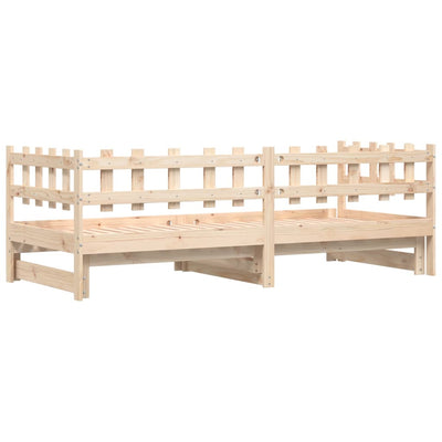 Pull-out Day Bed 2x(80x200) cm Solid Wood Pine