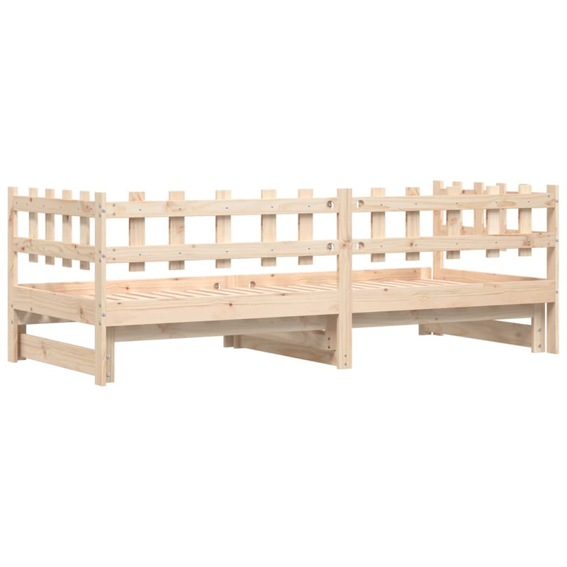 Pull-out Day Bed 2x(80x200) cm Solid Wood Pine