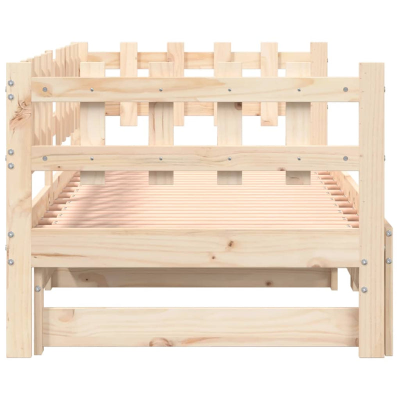 Pull-out Day Bed 2x(80x200) cm Solid Wood Pine