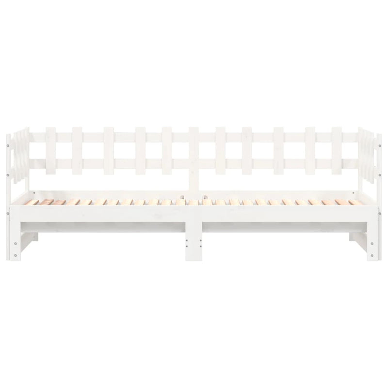 Pull-out Day Bed White 2x(90x200) cm Solid Wood Pine