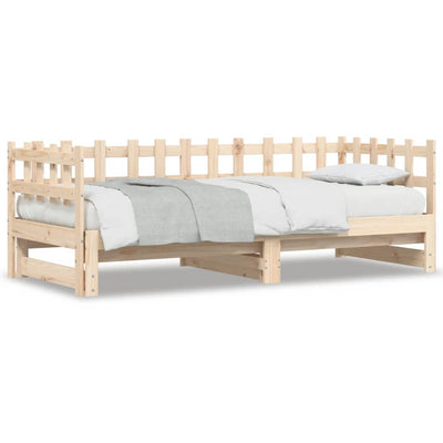 Pull-out Day Bed 2x(90x190) cm Solid Wood Pine