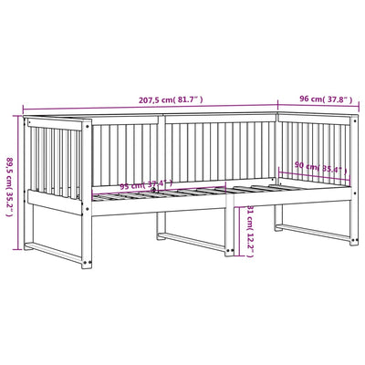 Day Bed White 90x200 cm Solid Wood Pine