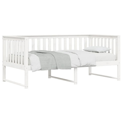 Day Bed White 100x200 cm Solid Wood Pine