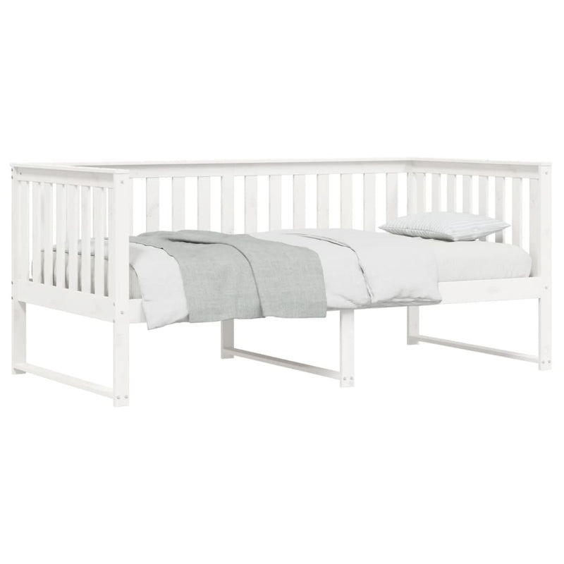 Day Bed White 100x200 cm Solid Wood Pine