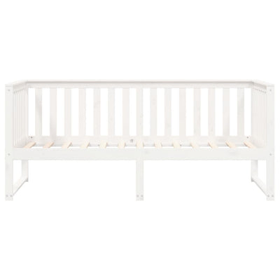 Day Bed White 100x200 cm Solid Wood Pine