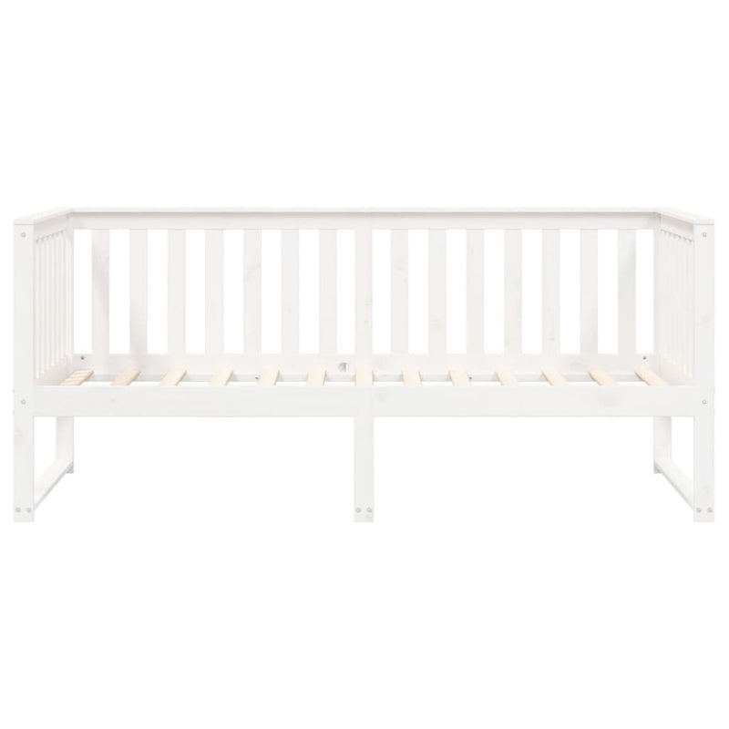 Day Bed White 100x200 cm Solid Wood Pine