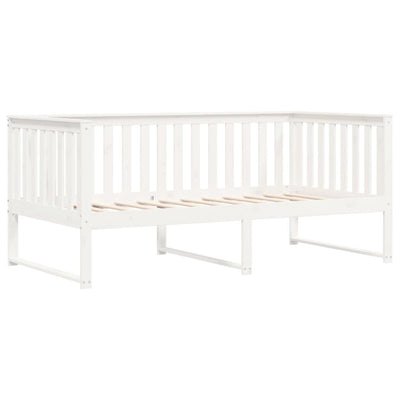 Day Bed White 100x200 cm Solid Wood Pine