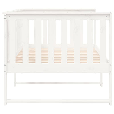 Day Bed White 100x200 cm Solid Wood Pine