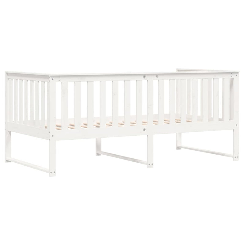 Day Bed White 100x200 cm Solid Wood Pine