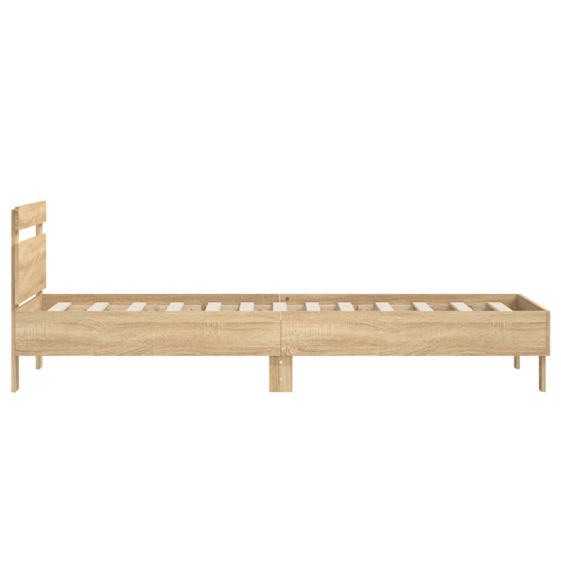 Bed Frame with Headboard Sonoma Oak 90x200 cm Engineered wood